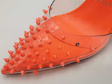 Christian Louboutin Spikoo Neon Orange Heels Size Eu 38.5 Do0525lxzde
