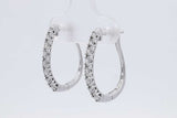 0.16cttw Diamond 14k White Gold Hoop Earrings 2.6 Grams Eb0626lexsa