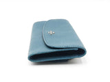 Coach Long Wallet In Glitter Teal Crossgrain Leather Fw0925lrdu
