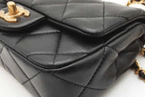 Chanel Mini Quilted Black Leather Pearl Crush Square Flap Bag Eb1225prxzde