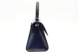 Tory Burch Britten Navy Blue Textured Patent Leather Top Handle Bag Eb0826lxzde