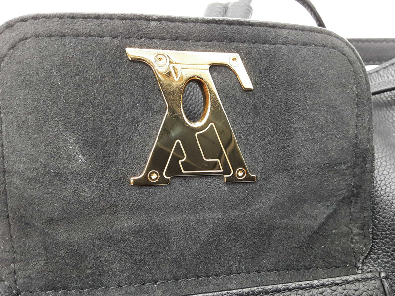 Louis Vuitton Lockme Black Leather Bucket Bag Do0425sxzde