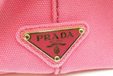 Prada Canapa Pink Canvas Tote Bag Eb0726oxzdu