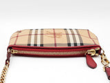 Burberry Clara Pochette Wristlet In Haymarket Check Coated Canvas Fw0126lordu