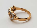 0.29 Cttw Natural Diamonds 18k Yg 3.2g Triple Heart Ring Size 4.5 Do0726wxzde
