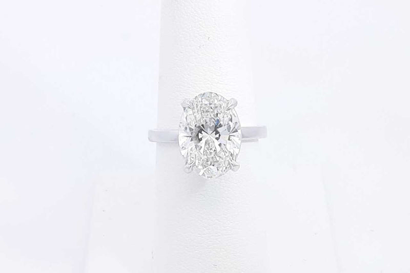 Lab Grown Oval Diamond 4.68ctw Ring In 14k White Gold 4.8g Size 6.5 Eb0324ocrxsa