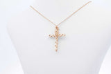 0.55ctw Lab Grown Diamond Cross 14k Yellow Gold Necklace 1.4g 18 In Eb1124lesdu