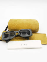 Gucci Gg1325s Chaise Lounge Rectangle Sunglasses In Grey Eb0726lorsa