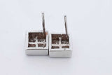 0.8cttw Princess Cut Diamond Stud Earrings 14k White Gold 3.1 Grams Eb0626pcxdu