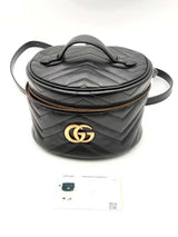 Gucci Gg Matelasse Marmont Round Black Leather Backpack Eb1224ixzsa