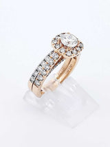1.36 Cttw Diamond & 14k Gold Halo Ring With Cert 6.3 Grams Size 5.25 Fw0625rwzdu
