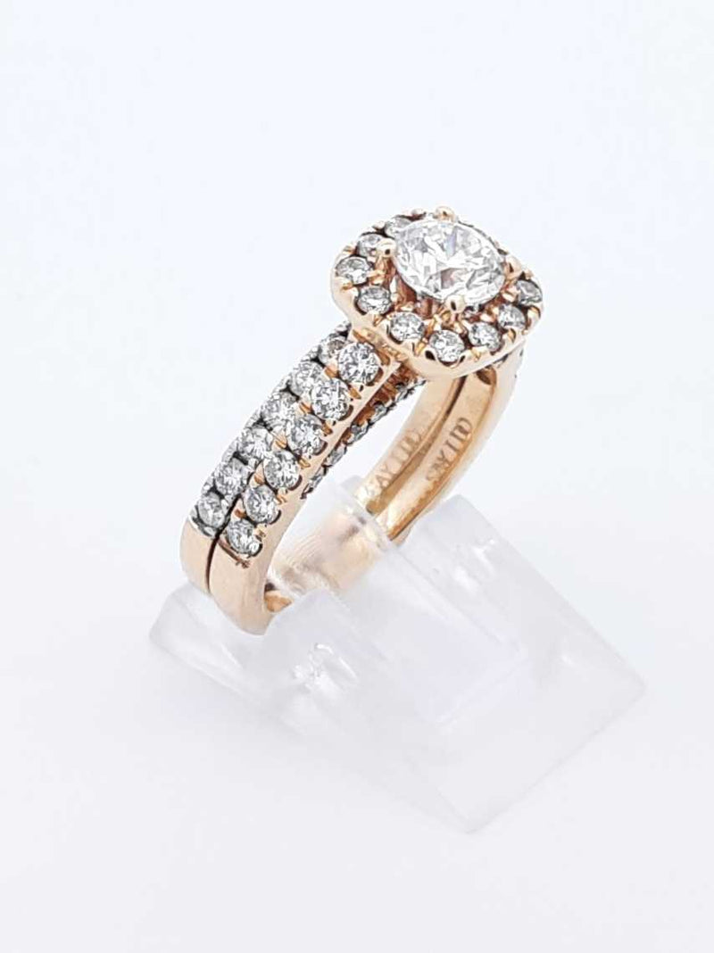 1.36 Cttw Diamond & 14k Gold Halo Ring With Cert 6.3 Grams Size 5.25 Fw0625rwzdu