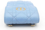 Christian Dior Cannage Caro Blue Leather Phone Pouch Crossbody Eb0425rxzsa