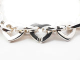 Tiffany & Co. Two-tone Heart Link Bracelet In Sterling Silver & 18k Yellow Gold 34.8 Grams 7.5 Inch Fw0726lrzdu