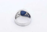 14k White Gold Blue Stone Ring 10.35 Grams Size 11. 5 Eb0324opxsa