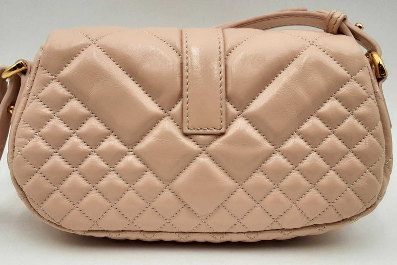 Versace Pink Quilted Leather Greca Goddess Shoulder Bag Eb0125rxzsa