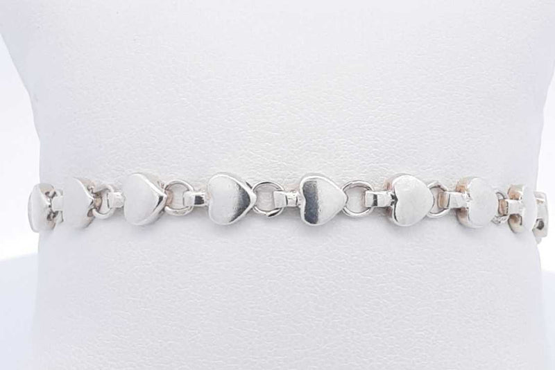 Tiffany & Co. Heart 925 Sterling Silver Bracelet 12 Grams 7.25 Inch Eb1224pxsa