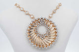 3.42cttw Diamond 14k Yellow Gold Spiral Pendant Necklace 18.9g 18 In Eb726lirxsa