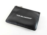 Off White "For Belongings" Pouch In Black Leather Fw1125rxde