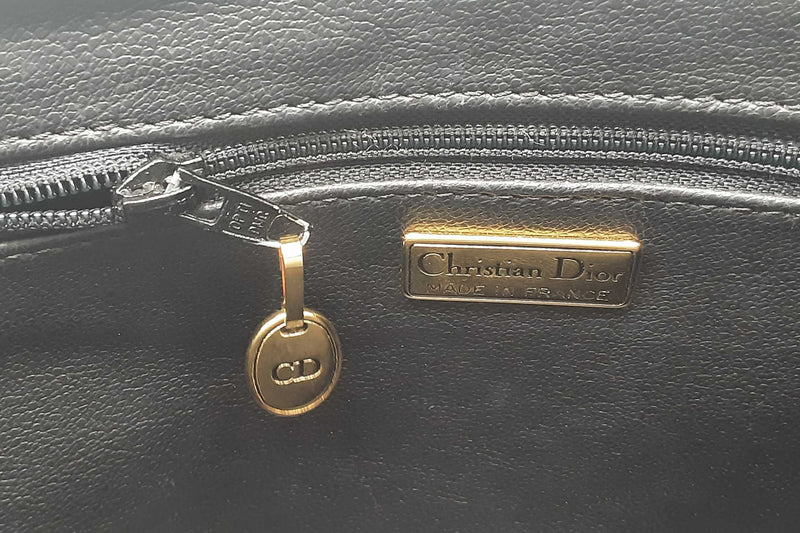 Christian Dior Black Leather Shoulder Bag Eb1224oxzsa