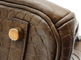 Hermes Birkin 30 Matte Brown Green Crocodile Gold Handbag Do0625wprxzde