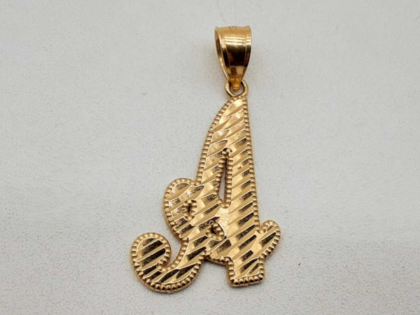 14k Yellow Gold 2.2g Letter A Pendant Do1124crde