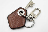 Louis Vuitton Leather Key Tag & Silver Tone Key Chain Eb0824rxdu