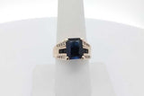 Blue Gemstone & Diamond 10k Yellow Gold Ring 6.5 Grams Size 7 Eb0926wrxsa
