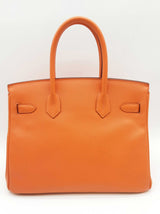 Hermes Birkin 30 Orange Epsom Palladium Handbag Do0325lxzxzde