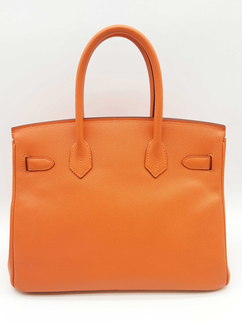 Hermes Birkin 30 Orange Epsom Palladium Handbag Do0325lxzxzde