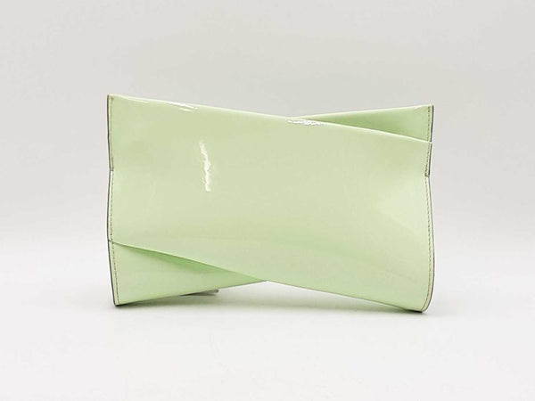Christian Louboutin Loubitwist Patent Leather Clutch In Studio Green Fw0725lxzdu