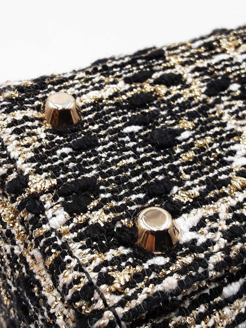 Christian Dior Mini Lady Dior In Tweed & Gold Cannage Fw0825wzxzdu