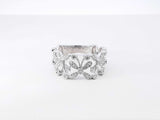 0.13 Cttw Diamond & 18k White Gold Openwork Butterfly Motif Ring 3.8 Grams Size 7 Fw00726ocrdu