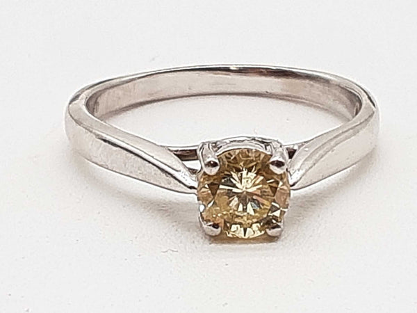 0.65 Cttw Champage Diamond 0.95 Platinum 5.1g Ring Size 8.75 Lh0324pixde