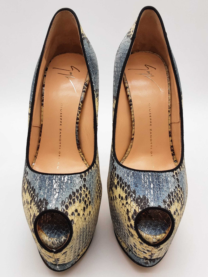 Giuseppe Zanotti Sharon Tricolor Python Embossed Heels Size Eu 36 Do0725crde