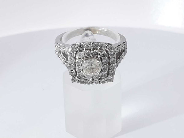 1.07 Cttw Diamond 10k White Gold Ring 5.9 Grams Size 9 Aa0625izxsa
