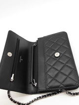 Chanel Quilted Black Leather Wallet On Chain Eb1026lxxzde