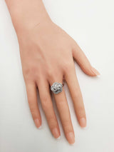 2.0 Cttw Diamond & 18k White Gold Floral Statement Ring 6 Grams Size 7 Fw00426prxdu
