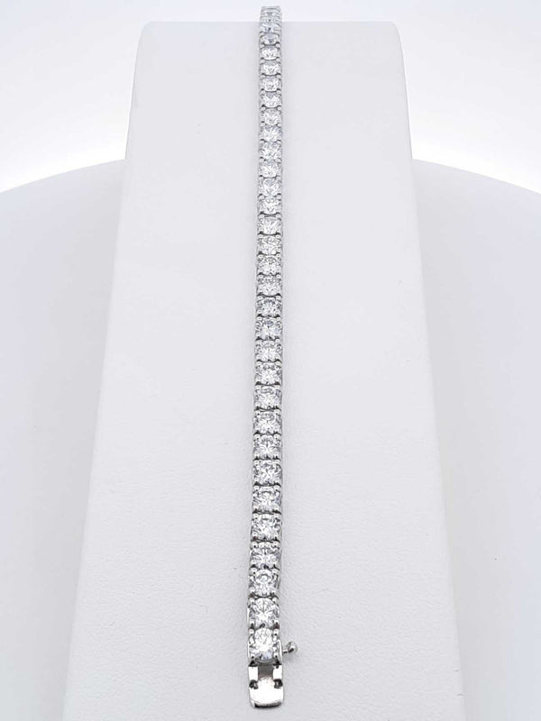 9.68 Cttw Lab-grown Diamond & Silver Tennis Bracelet 9.7 Gram 7 In. Fw0425lwrxdu