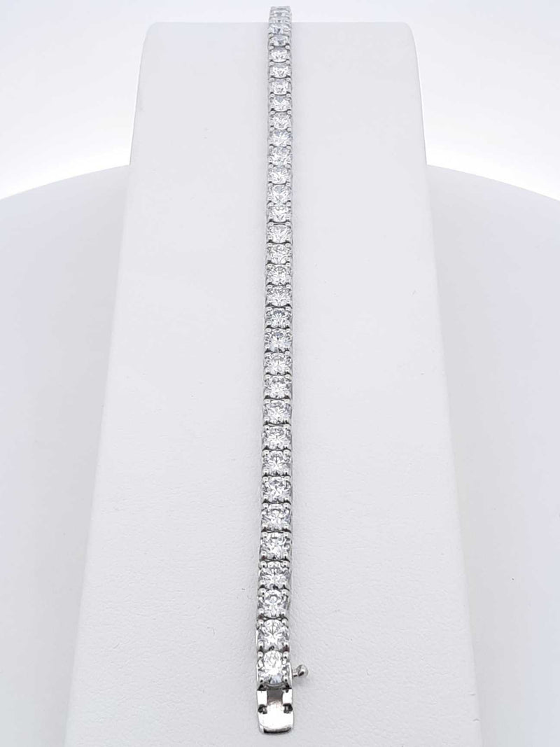 9.68 Cttw Lab-grown Diamond & Silver Tennis Bracelet 9.7 Gram 7 In. Fw0425lwrxdu