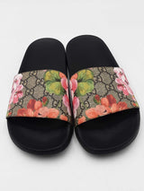 Gucci Gg Supreme Blooms Slides Size 38 Eb1225rxdu