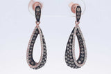Effy Espresso & White Diamond Pendant & Earrings 14k Rose Gold 7.1g Eb0326cxzdu