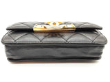 Chanel Golden Class Matelasse Black Quilted Leather Wallet On Chain Do0526erxde