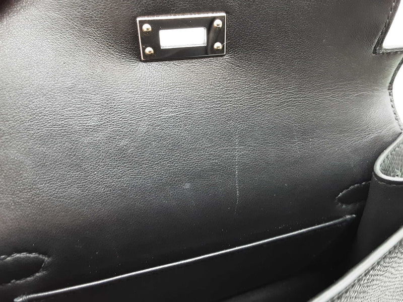 Hermes Mini Kelly Sellier Noir Black Epsom Palladium Crossbody Bag Do0925orxzxde
