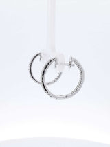 Diamond & 10k White Gold Inside Out Hoop Earrings 2.9 Grams Fw0526lwrdu