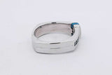 Blue Diamond & Opal Inlay 14k White Gold Ring 10.5 Grams Size 8.5 Eb1025prxsa