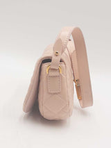 Versace Quilted Pink Leather Greca Goddess Mini Shoulder Bag Eb0224oxzsa