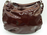 Jimmy Choo Studded Peace Sign Dark Maroon Red Hobo Shoulder Bag Do0626crde
