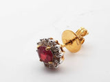 18k Yellow Gold Diamond & Ruby Earrings 3g .24cttw Lh0824wxzde