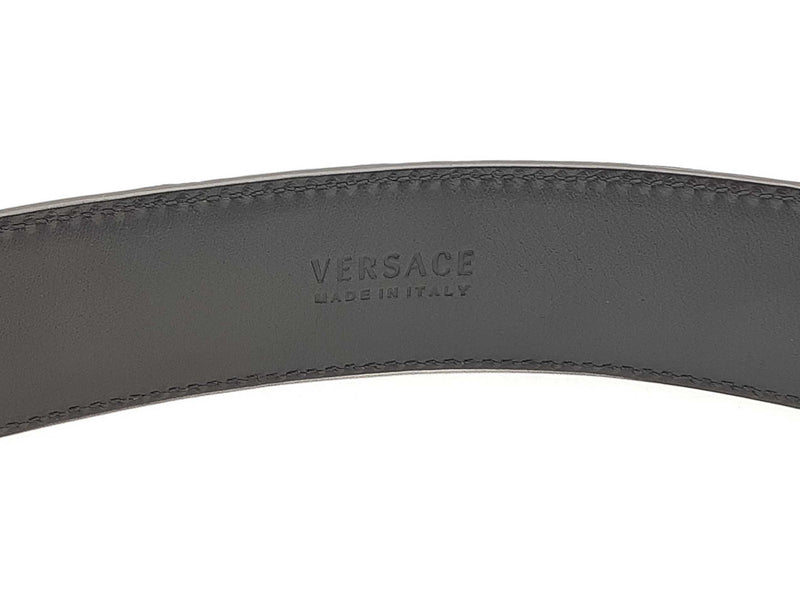 Versace La Medusa Croc-embossed Black Leather Belt & Gold-tone Buckle Fwlxzsa